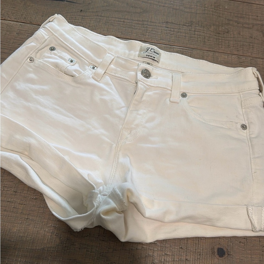 Jcrew White Denim Shorts